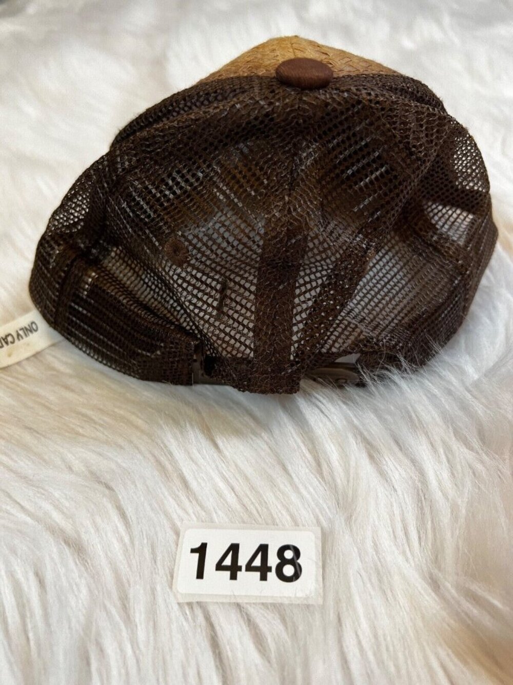 Vintage Huafulco Trucker Hat Cap Calf Hair Brown Woven Mexico - Picture 2 of 6